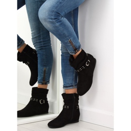 Černý PE103 Černý saténový pásek s cvočky černá 2