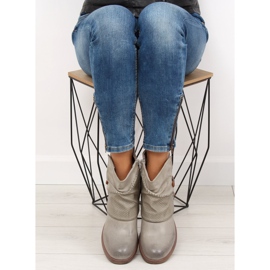 Šedé šedé boty pro ženy 640-PA Šedá 1