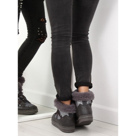 AX05 šedé měsíční sněhové boty šedá 1