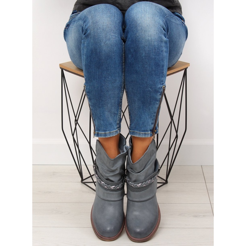 Modré dámské modré kozačky 815-PA Blue modrý 1 Modré dámské modré kozačky 815-PA Blue modrý 1