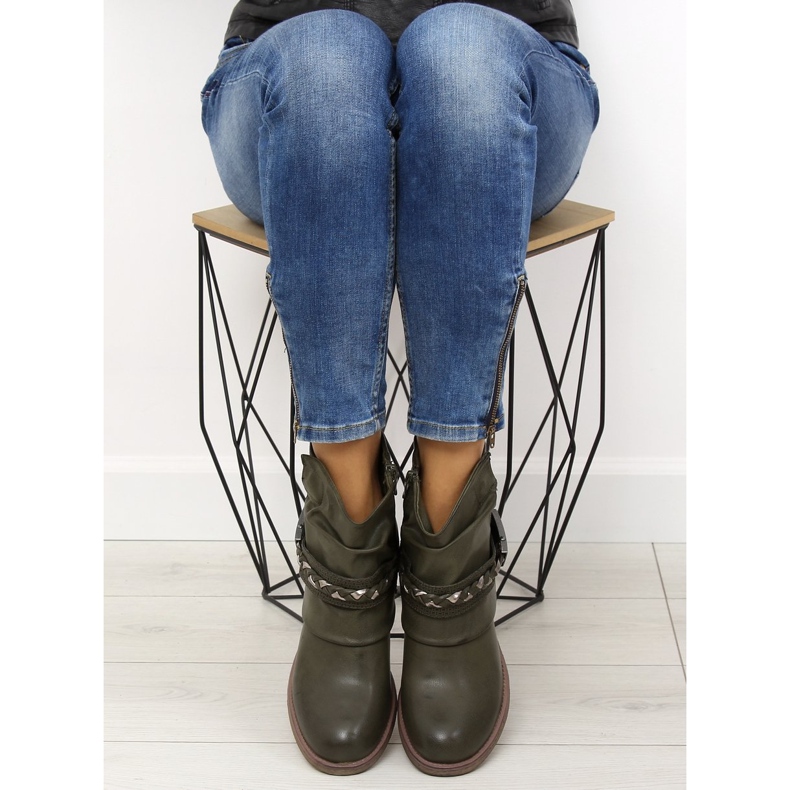 Zelené dámské boty 815-PA DK.GREEN zelená 1