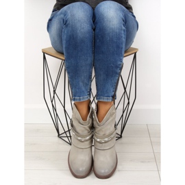 Šedá Dámské šedé kozačky 815-PA Šedá 1 Šedá Dámské šedé kozačky 815-PA Šedá 1