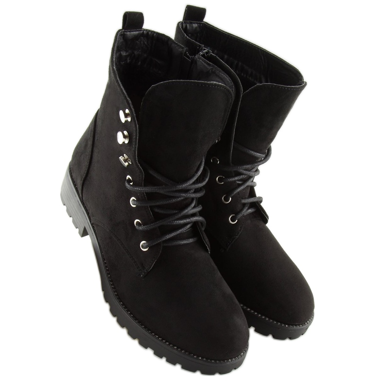 Pracovníci z černého semiše NC698 Černá černý 1