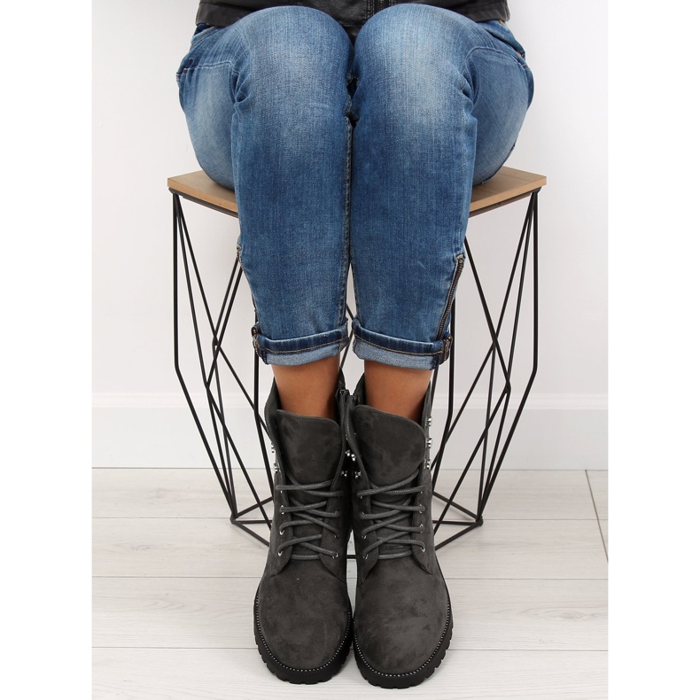 Šedý semišový dělník NC698 Šedý šedá 2