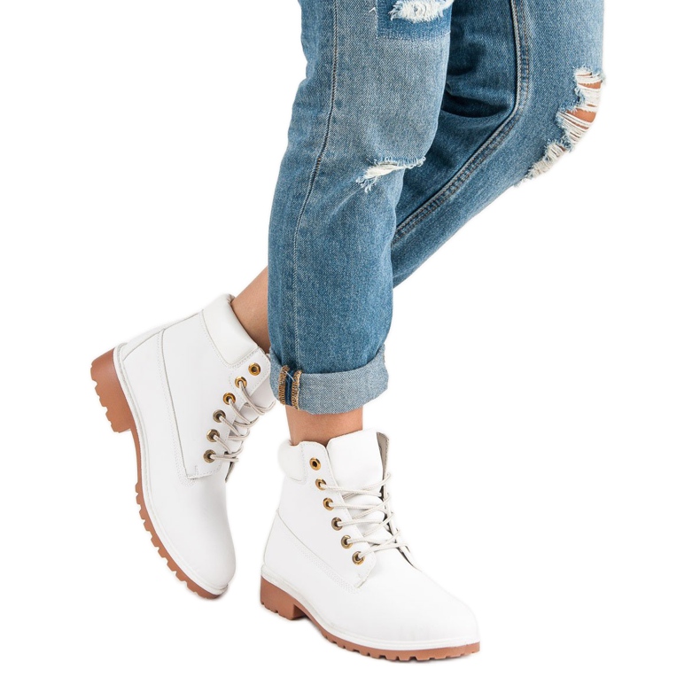 Dámské bílé turistické boty bílý 1