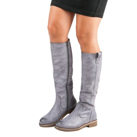 Super Me Neformální dámské kozačky modrý 1