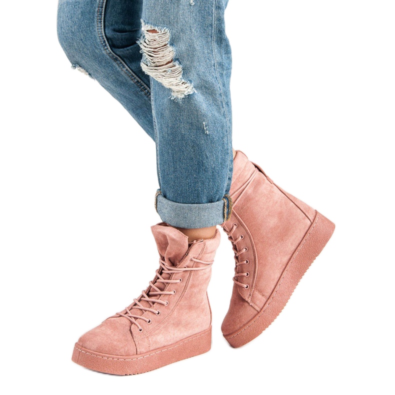 Bello Star Semišové sněhové boty růžový 2