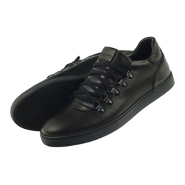 Pilpol Černá sportovní kožená bota PC051 černý 5