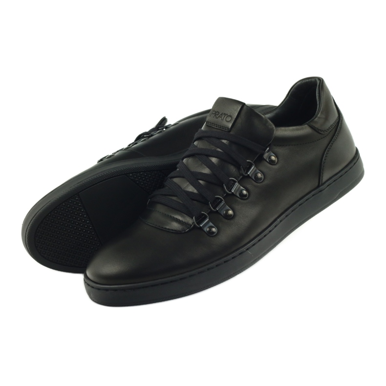 Pilpol Černá sportovní kožená bota PC051 černý 5