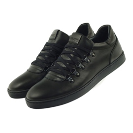 Pilpol Černá sportovní kožená bota PC051 černý 4