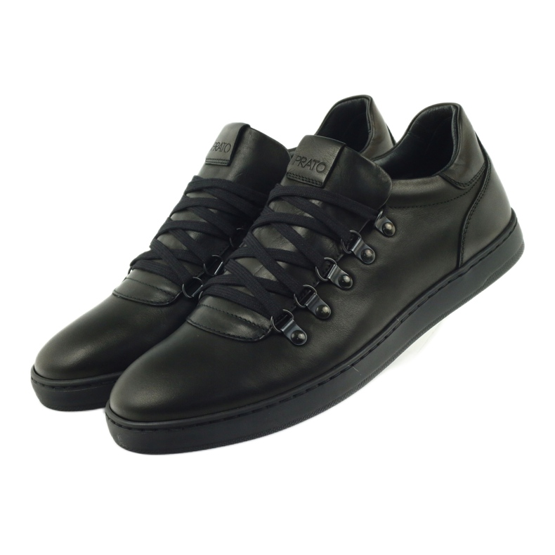 Pilpol Černá sportovní kožená bota PC051 černý 4