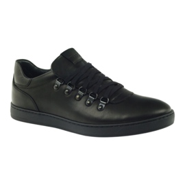 Pilpol Černá sportovní kožená bota PC051 černý 1
