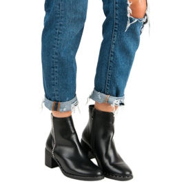 Seastar Klasické kozačky na vysokém podpatku černá 1