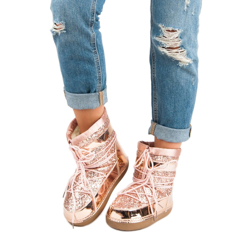 Módní růžové sněhové boty růžový 1