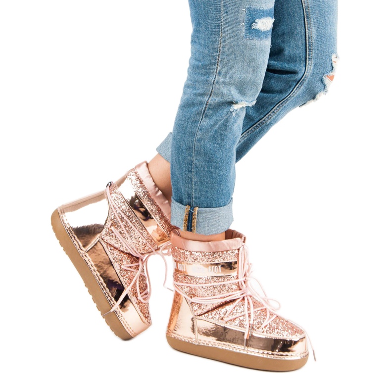 Módní růžové sněhové boty růžový 2