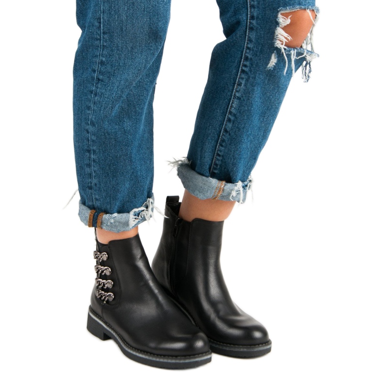 Forever Folie Černé Boty Na Plochém Podpatku černá 1