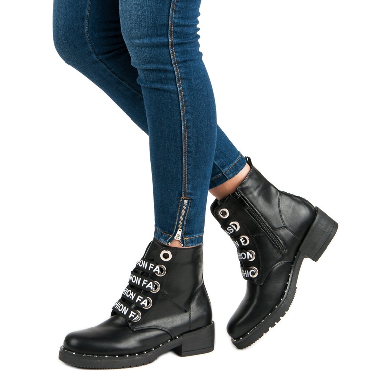 Dělnické módní boty černý 1