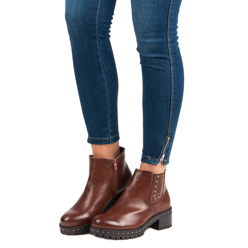 Anesia Paris Boty Jodhpur na vysokých podpatcích černá hnědý 2