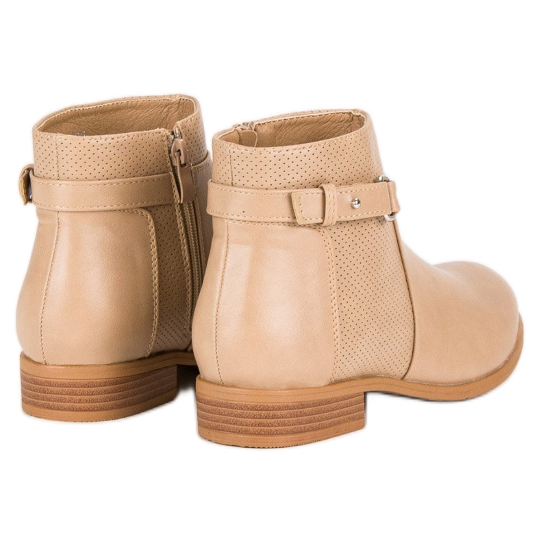 Abloom Béžové kotníkové boty na zip černá hnědý 1