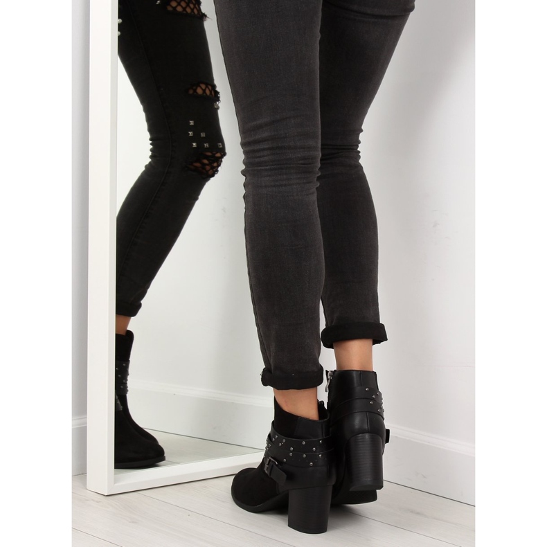 Boty na stabilním podpatku černé G-36 Black černá 2