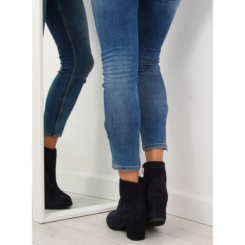 Tmavě modré boty na vysokém podpatku F780 blue námořnická modrá 1