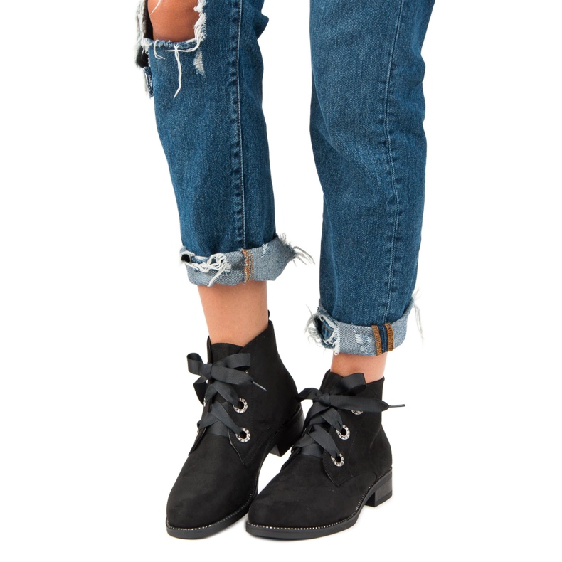 Seastar Vázané semišové boty černý 1