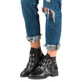 Groto Gogo Skalní boty na plochém podpatku černá 1