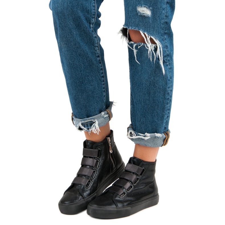 Černé tenisky nad kotníkem černý 1