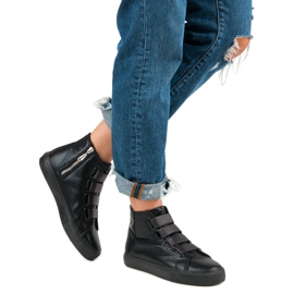 Černé tenisky nad kotníkem černý 2