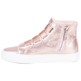 Růžové tenisky nad kotník růžový 1