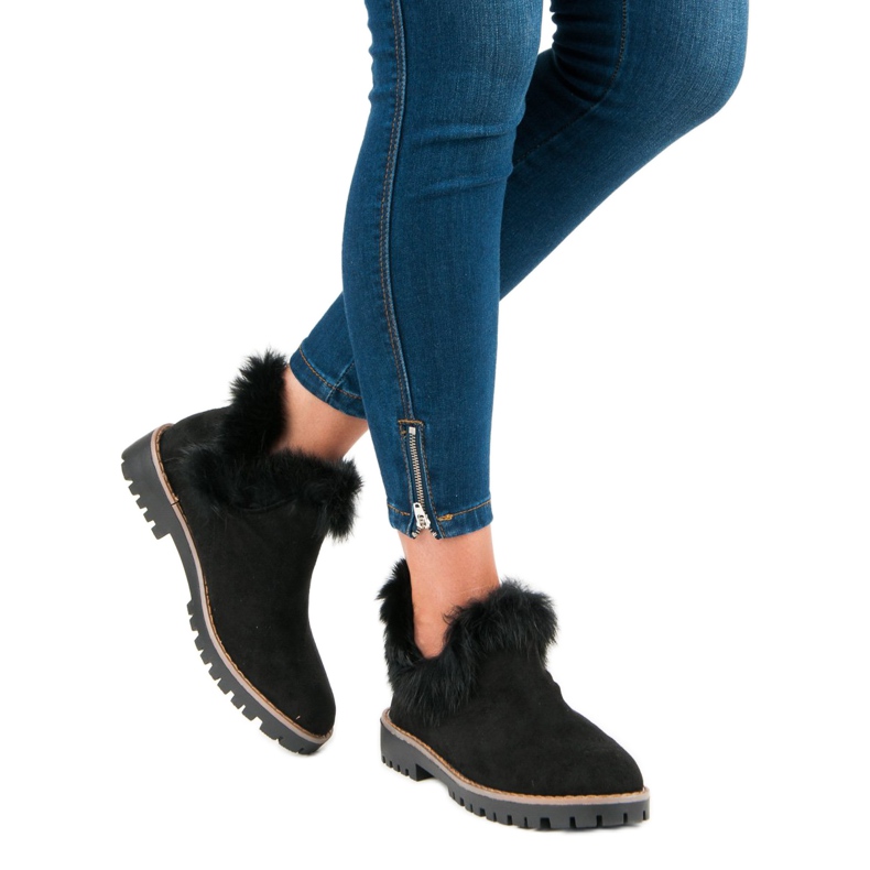 Forever Folie Nazouvací semišové kotníkové boty černá 2