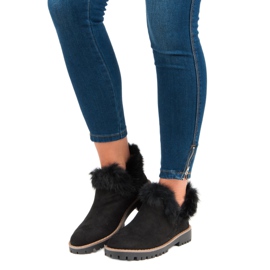 Forever Folie Nazouvací semišové kotníkové boty černá 1