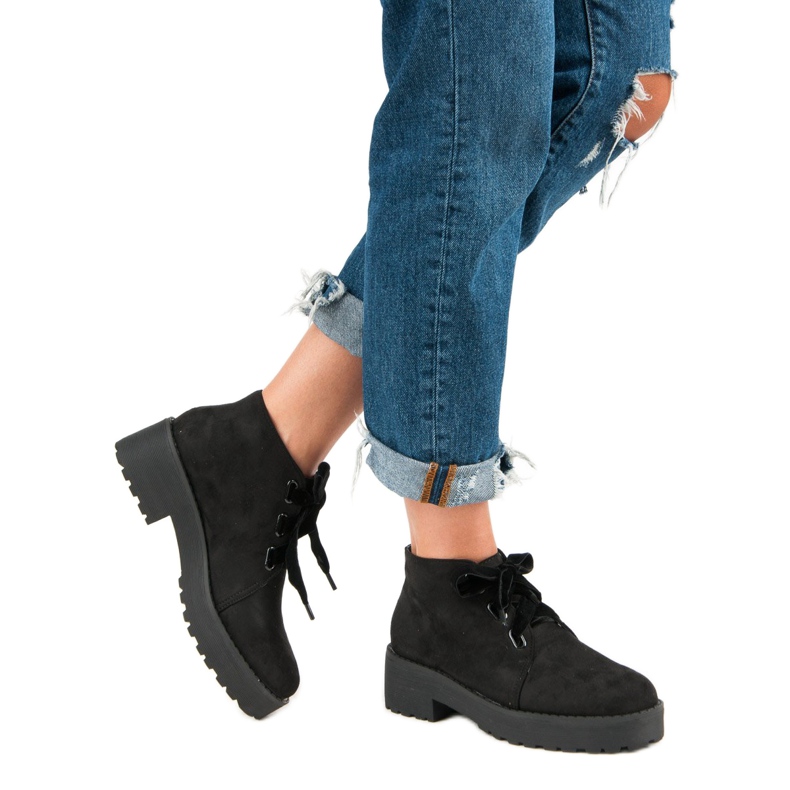 Anesia Paris Módní semišové boty černý 2