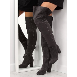 Šedé vysoké podpatky 539-1 Šedá 2