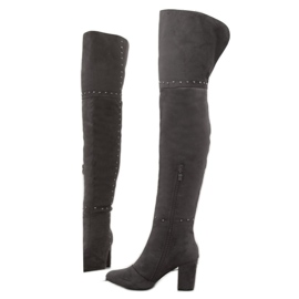 Šedé vysoké podpatky 539-1 Šedá 1