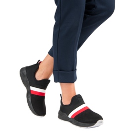 Černé nazouvací tenisky černý 2