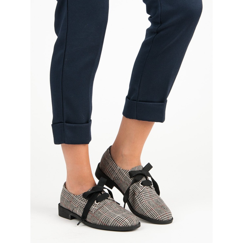 Vázané kostkované boty VICES šedá 1