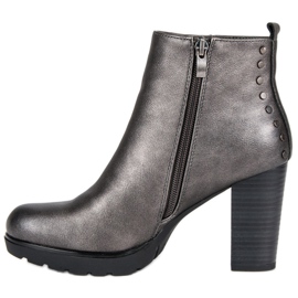 Filippo Grafitové boty na sloupku šedá 1 Filippo Grafitové boty na sloupku šedá 1