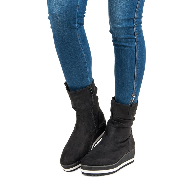 Primavera Černé klínové boty černá 1