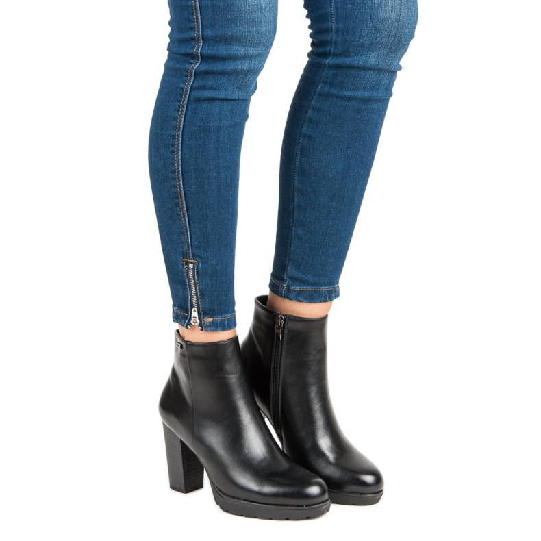 Weide Černé kotníkové boty na sloupku černá 2