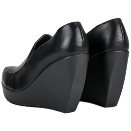 J. Star Černé klínové podpatky černá 2