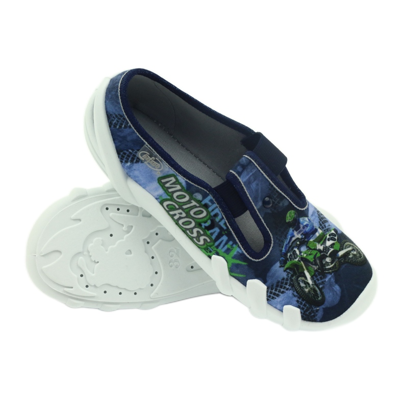 Pantofle dětské dětské Befado 290y170 modrý zelená námořnická modrá 6