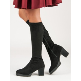 Černé semišové boty černý 1