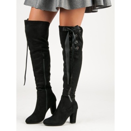 R'S Mušketýři z černého semiše černý 2