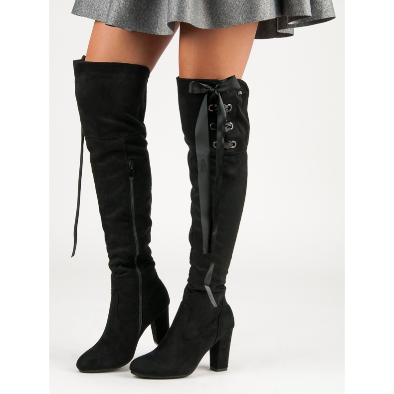 R'S Mušketýři z černého semiše černý 2