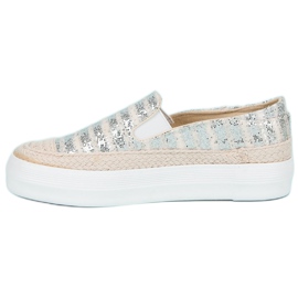 J. Star Stříbrné espadrilky šedá 1