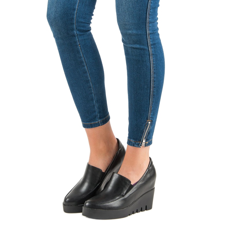 J. Star Elegantní klínové boty černý 1