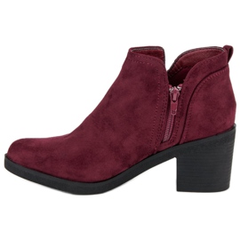 Ideal Shoes Kozačky na vysokém podpatku červené 1