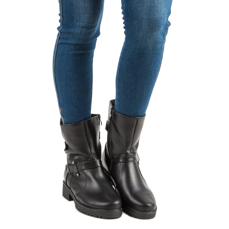 Teplé boty Dělníci černá 2