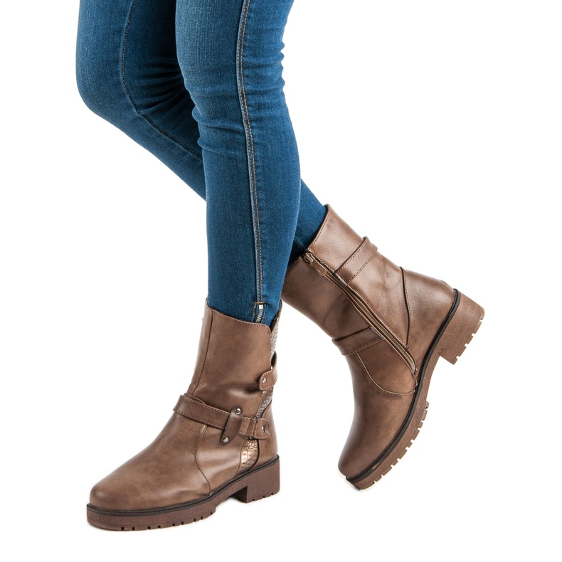 Teplé boty Dělníci hnědý 1